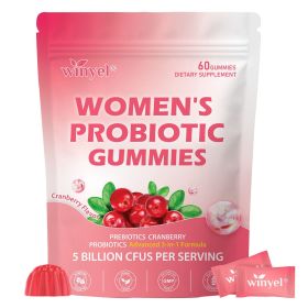 WINYEL Cranberry Probiotic Gummies | Targets body odor, women's health, and pH balance | Vegan (60 gummies per pack) (QTY: 1 PCS)